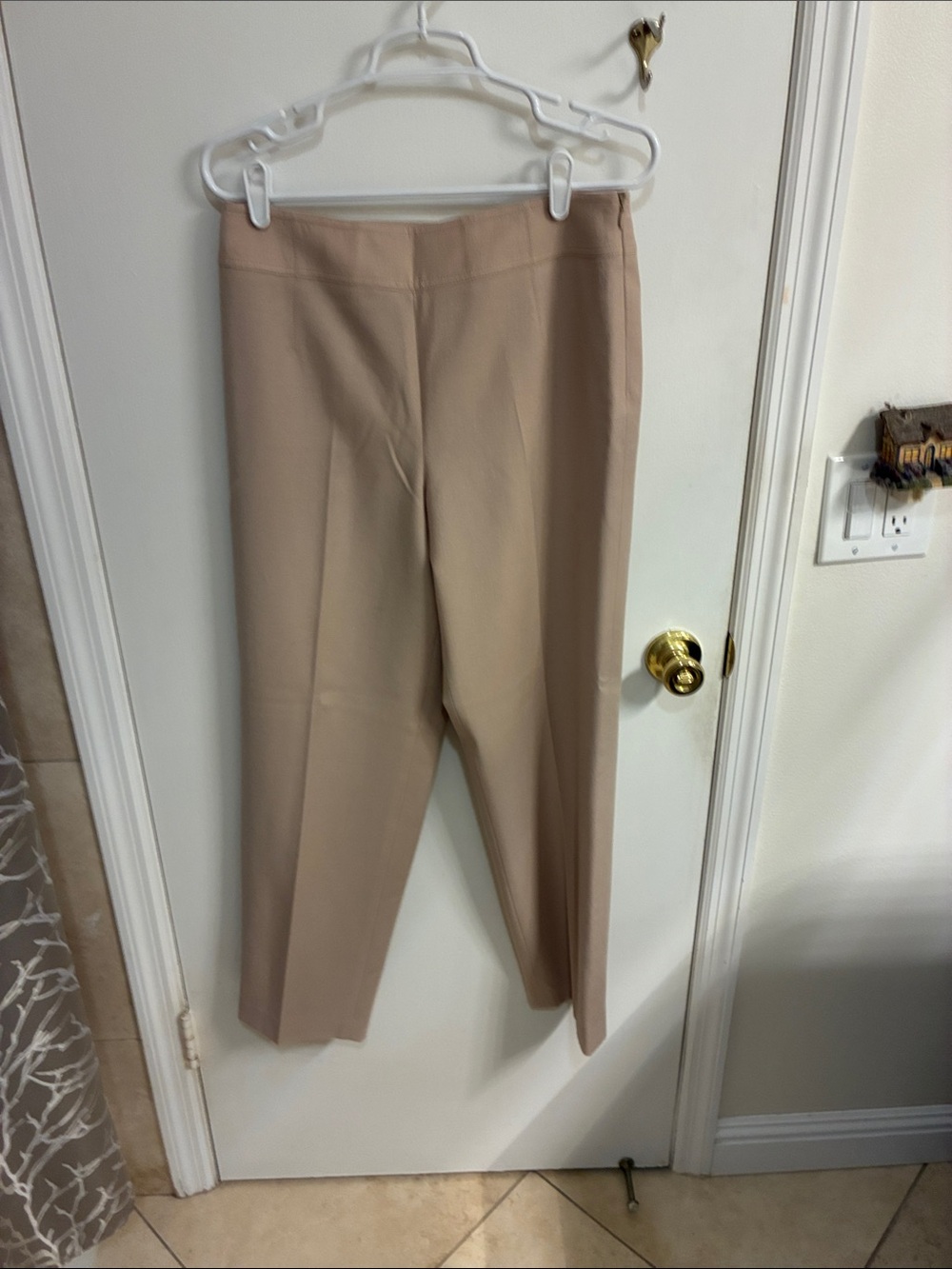 Talbots Beige Straight-Leg Ankle Pants-Wool Blend Sz 10